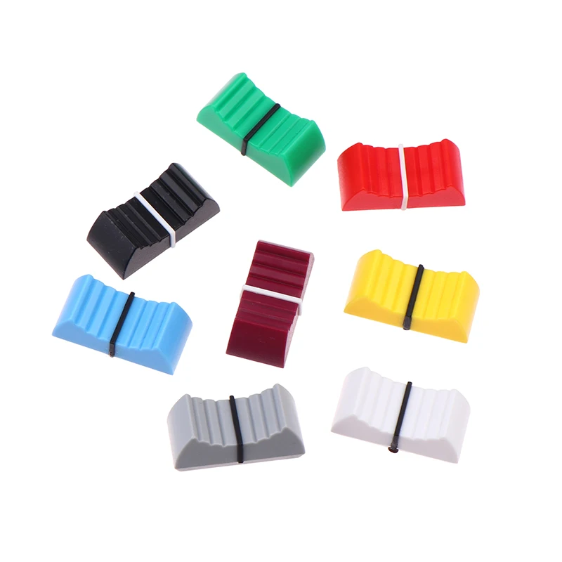 10PCS Plastic Mixer Push Key Cap Fader Knob Cap Touch Sensitive Slider Ribbed Mixer Desk Switch Knob Cap
