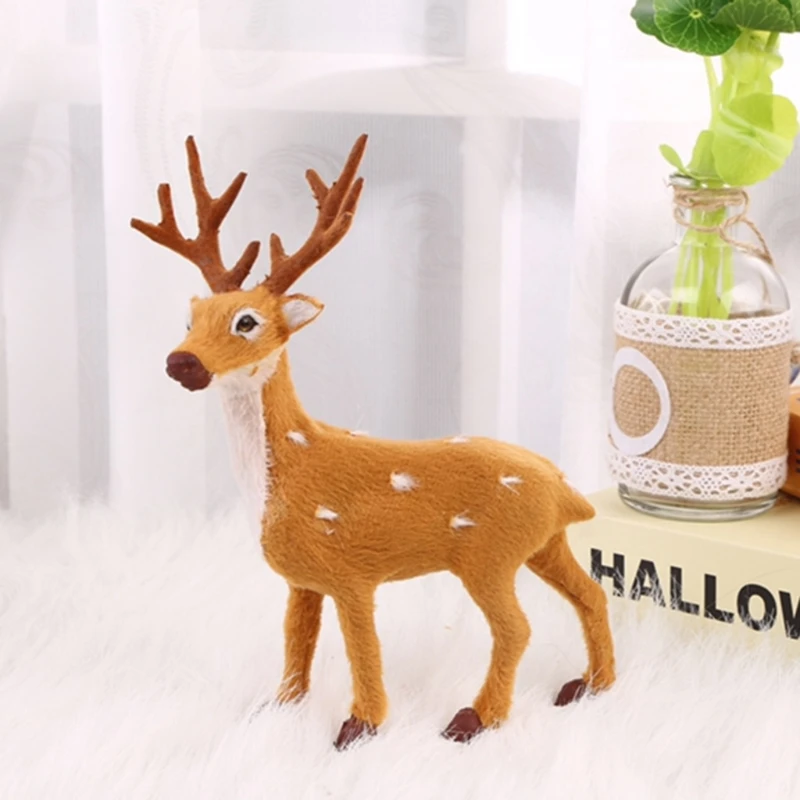 15/20/25/30/35cm Simulation Plush Reindeer Standing Christmas Sika Deer Xmas Elk