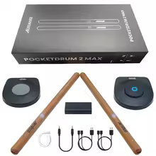 Portable Drum 2 Plus, Somatosensory Digital Electronic Air Drum Stick Set ,Drumsticks, Foot Pedals, Bluetooth Adapter