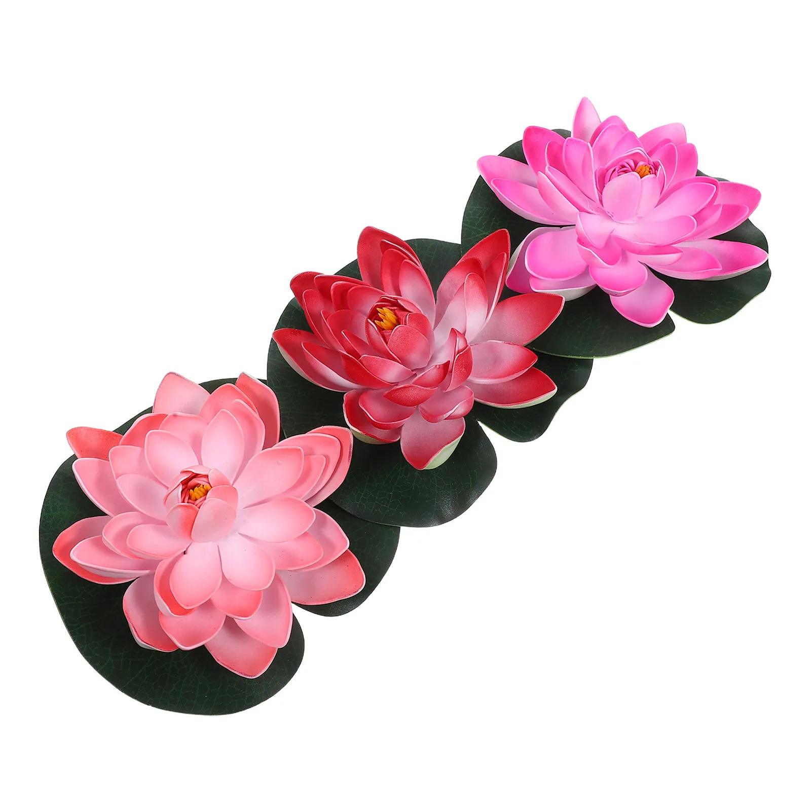 

3Pcs Lifelike Artificial Lotus Flowers Lily Pads Easy Install Floating Pool Party Decorations Weather Resistant