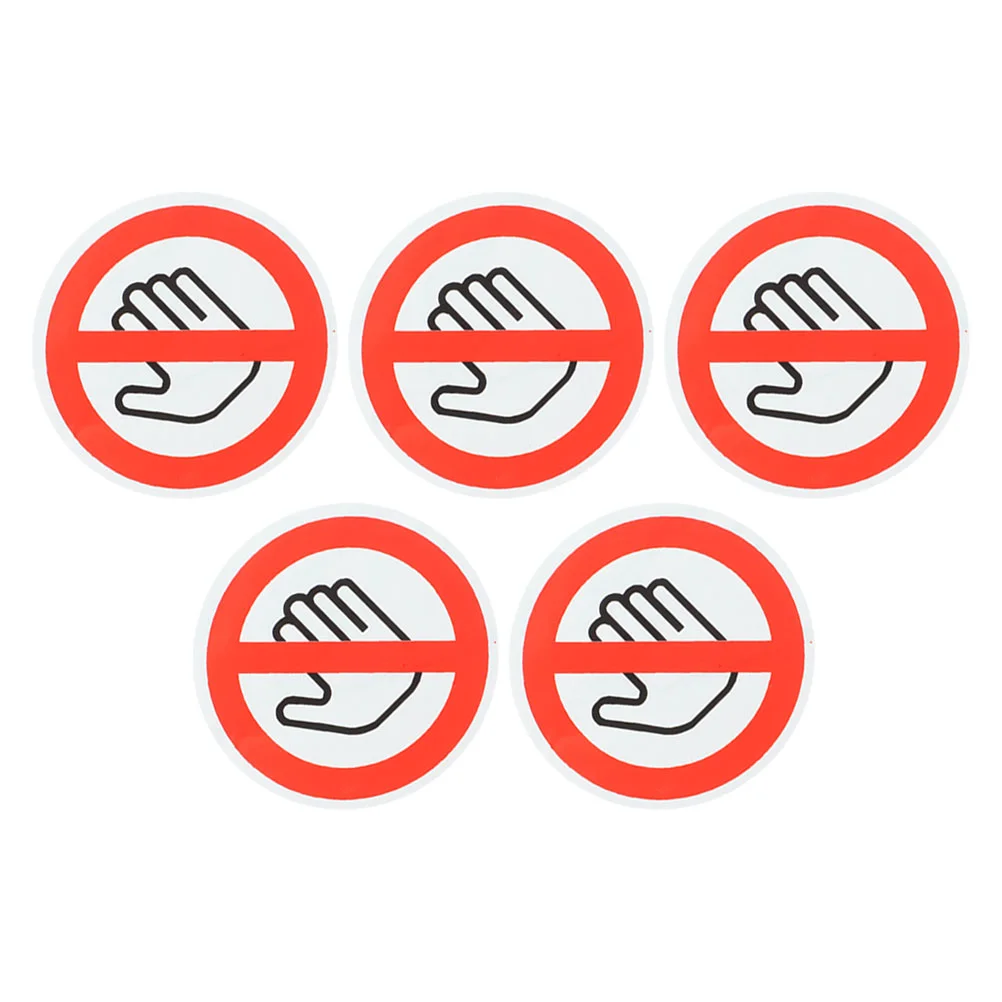 

5 Sheets Safety Sign Stickers No Touch Adhesive Warning Plate Machine Security Caution Small Signs