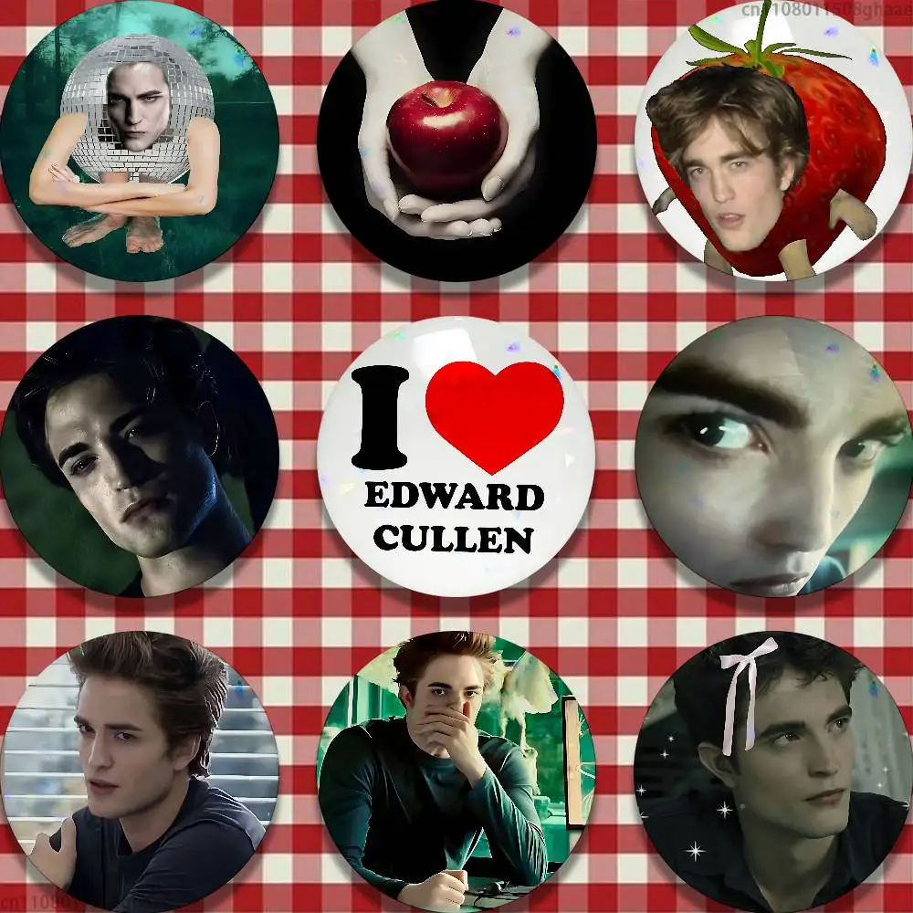 

T-Twilight Edward 32/44/58mm Handmade Pins Round Brooch Badge Backpacks Clothes Jewelry Gifts