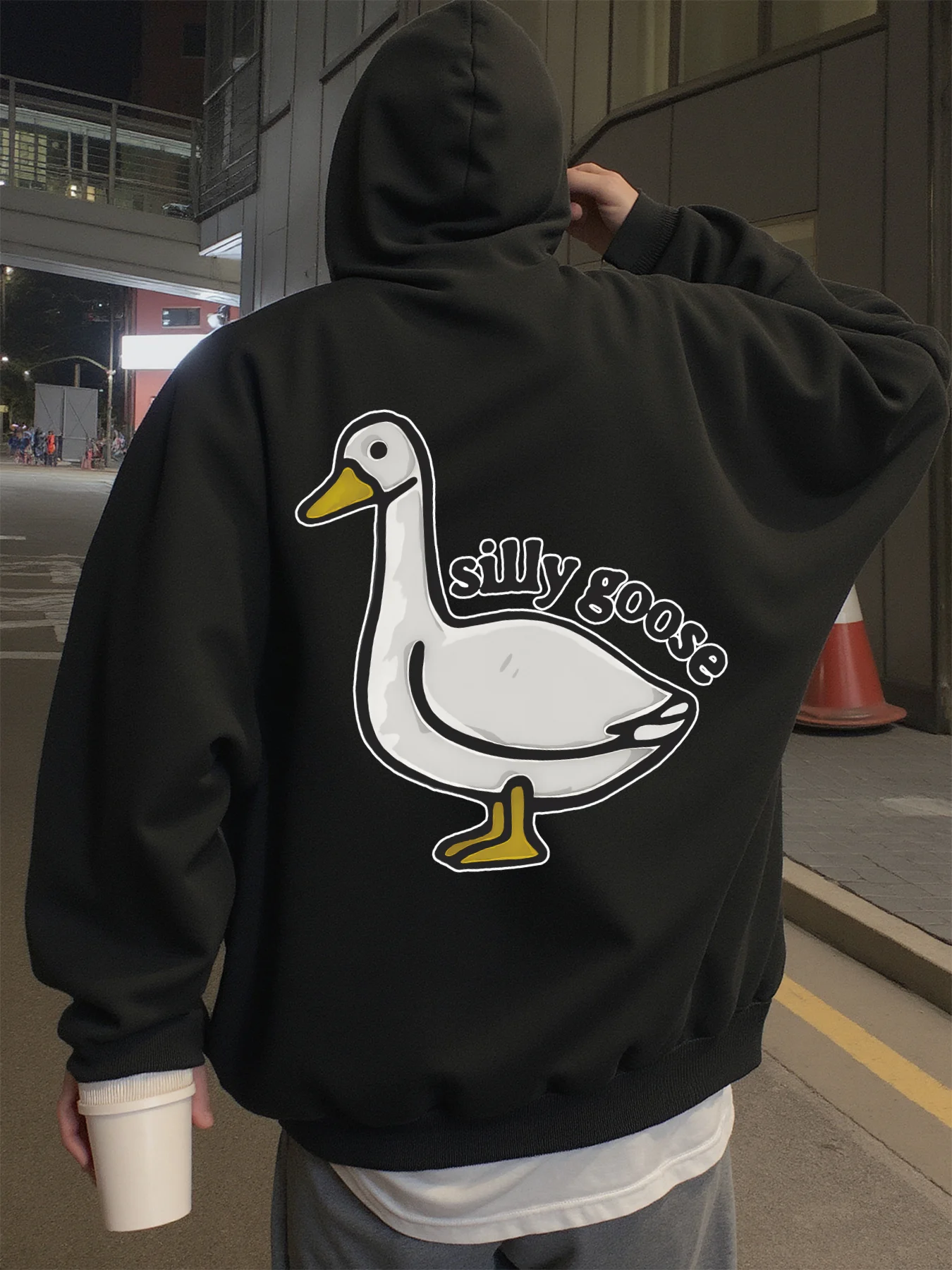 Hoodie for Men, Streetwear, Silly Goose Design Graphic Hoodies for Men, Suitable for Wearing in Spring, Autumn, and Winter