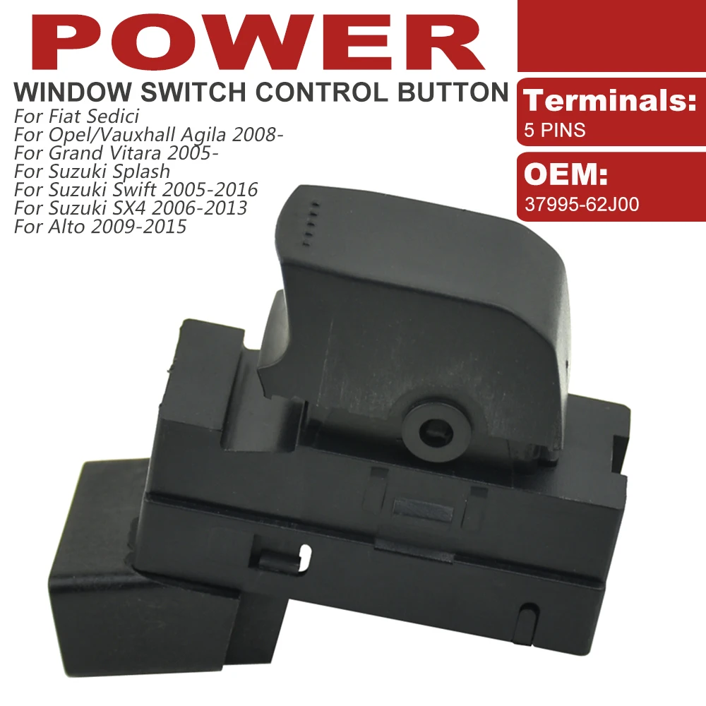 New Electric Power Window Switch Control Button FOR Suzuki SX4 Grand Vitara Sedici Agila 2006-2013 3799562J00 37995-62J00