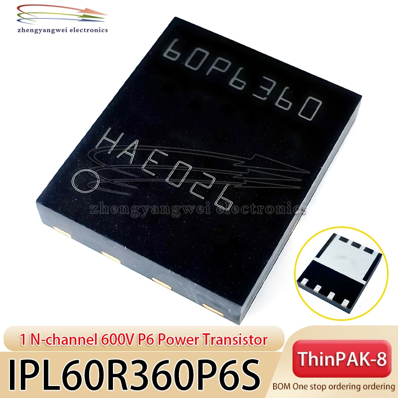 

2PCS IPL60R360P6S ThinPAK-8 code 60P6360 IPL60R360P6SATMA1 1 N-channel 600V P6 power transistor field-effect transistor