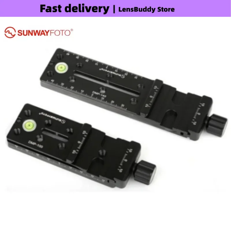 SUNWAYFOTO DMP-140R 140mm Slide Rail, Nodal Rail for Panoramic, Macro Rail for Focus Stacking, Arca Swiss RRS Compatible Clamp,