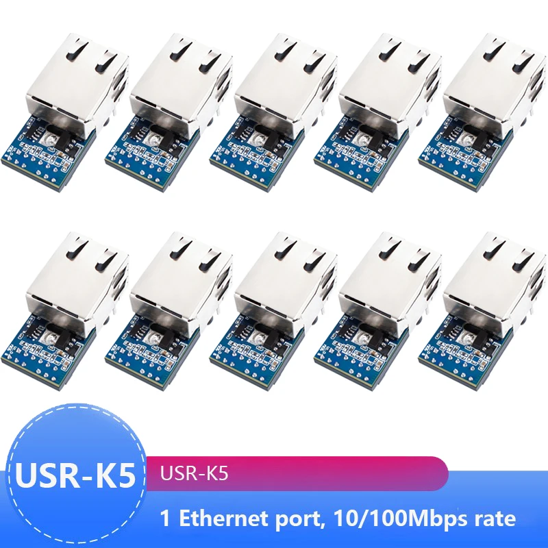 10pcs USR-K5 UART to Ethernet Modules With tiny size Serial to Ethernet Converter Modules integrated with TCP/IP protocol