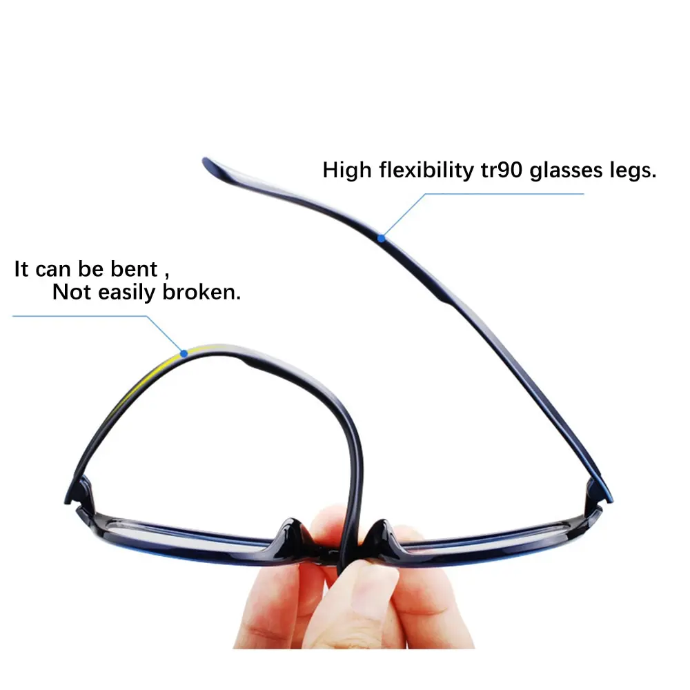 Reading Glasses for Men Anti Blue Light Hyperopia Eyeglasses Business Ultralight Farsighted Eyewear +1.0 +1.5 +2.0 +2.5 To +4.0