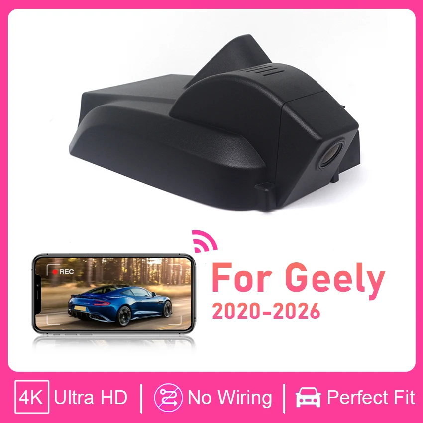 

Видеорегистратор для GEELY Atlas PRO/STAR ZONE/Azkarra 2020-2026, простая установка, UHD 4K 2160P, Wi-Fi, видеорегистратор для автомобиля