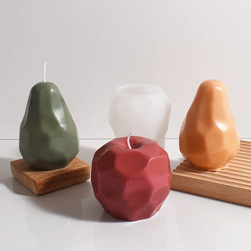 

Секция груша яблоко формы для свечей DIY аромат декоративные нерегулярные фруктовые свечи гипсовая штукатурка форма ремесленный орнамент инструмент для эпоксидной смолы
