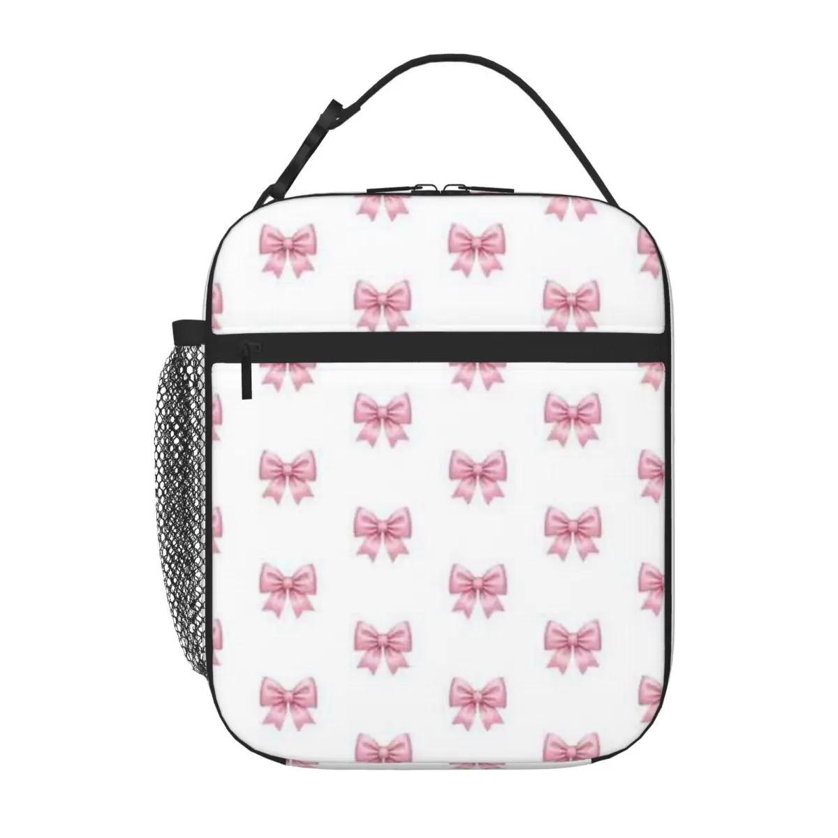Bestselling CUTE PINK BOW RIBBON AESTHETIC DESIGN Animal Face Small Lunch Bag Day Excursion Travel Lunch Bag