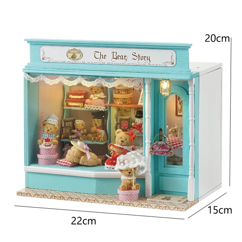 Micro Huis Poppenhuizen kits 3D Puzzel Assemblage Gebouw Model DIY Handgemaakt Speelgoed Kamer Slaapkamer Decoratie Houten Ambachten Kerstcadeau