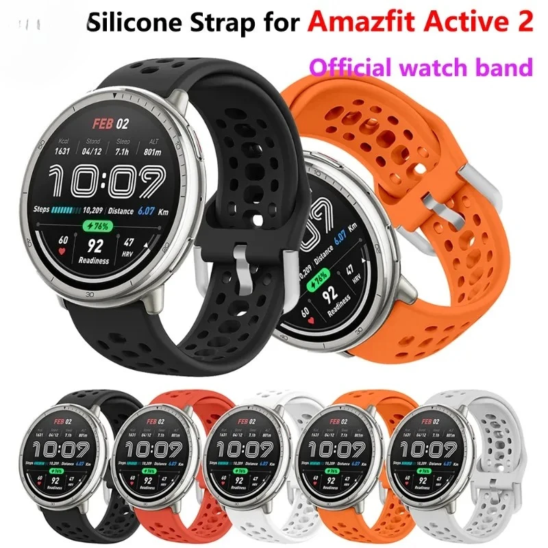 Silicone Strap For Amazfit Active 2 Original Sport breathable Bracelet Intelligent Correa Amazfit Active2 Watchband accessories