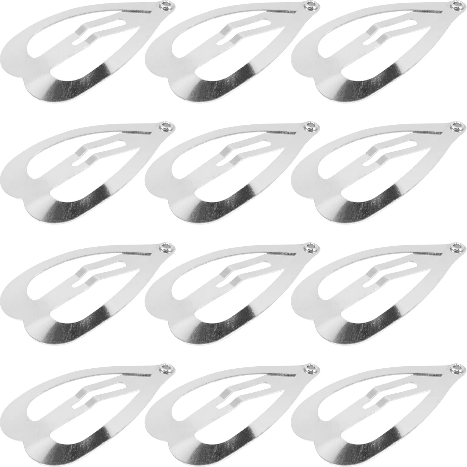 

100 pcs Heart Hair Clips Nickel Color 3CM DIY Accessories for Women Girls Cute Kawaii Snap Barrettes Wedding Decorations