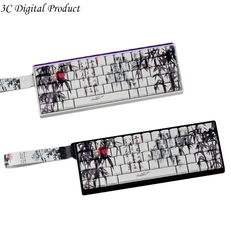 

60% 68% Mechanical Keyboards Keycaps PBT Bamboos Forest Art ANSI ISOs Compatible Q84A