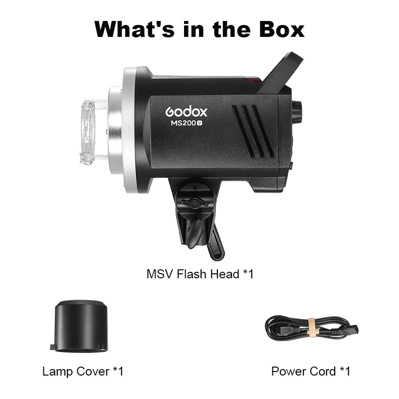 New Godox MS200V/MS300V LED Studio Flash Built-in 2.4G Wireless Receiver Lightweight Compact Bowens Mount LED Modeling Lam