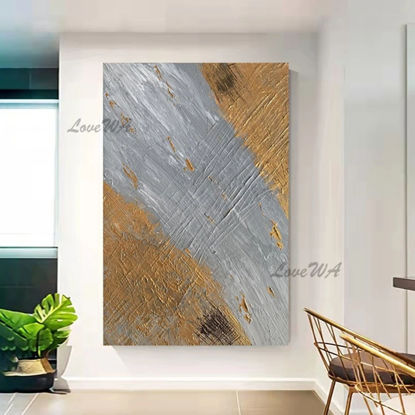 

Wall Poster Abstract African Paintings Handmade Modern Textured Canvas Art Frameless Decor Picture Simple Brook Hand Drawing