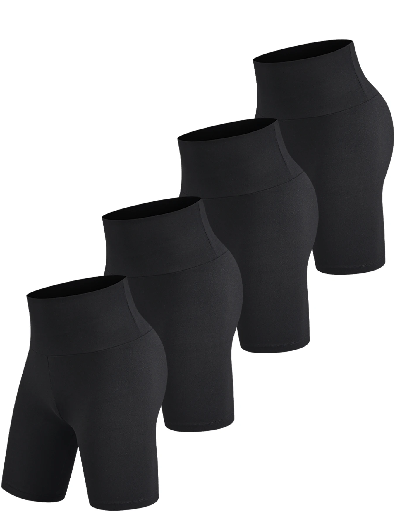 

Комплект из 4 шорт с высокой талией для женщин: супермягкие, с эффектом утяжки живота, для йоги, бега, тренировок и дома