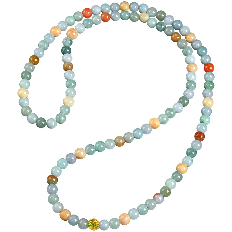 

A Myanmar Jadeite Beads Bracelet Necklace Charm Amulet Carved Gemstone Bangle Natural Burmese Jade Designer Luxury