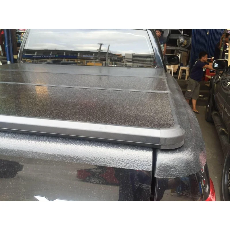 High Quality Replacement Heavy Duty 4x4 Off-Road Black Aluminum Hard Tri-Fold Tonneau Cover Waterproof Locking No-Drill For Pick