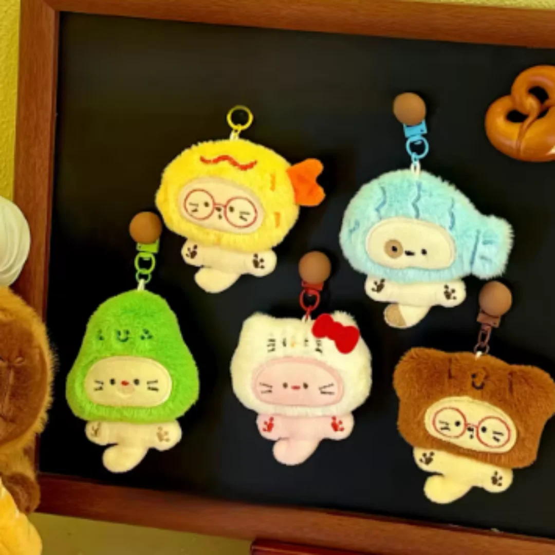 1/5 Pcs Cute Plush Kitten Keychain Pendant Versatile Backpack Pendant Creative Doll Pendant