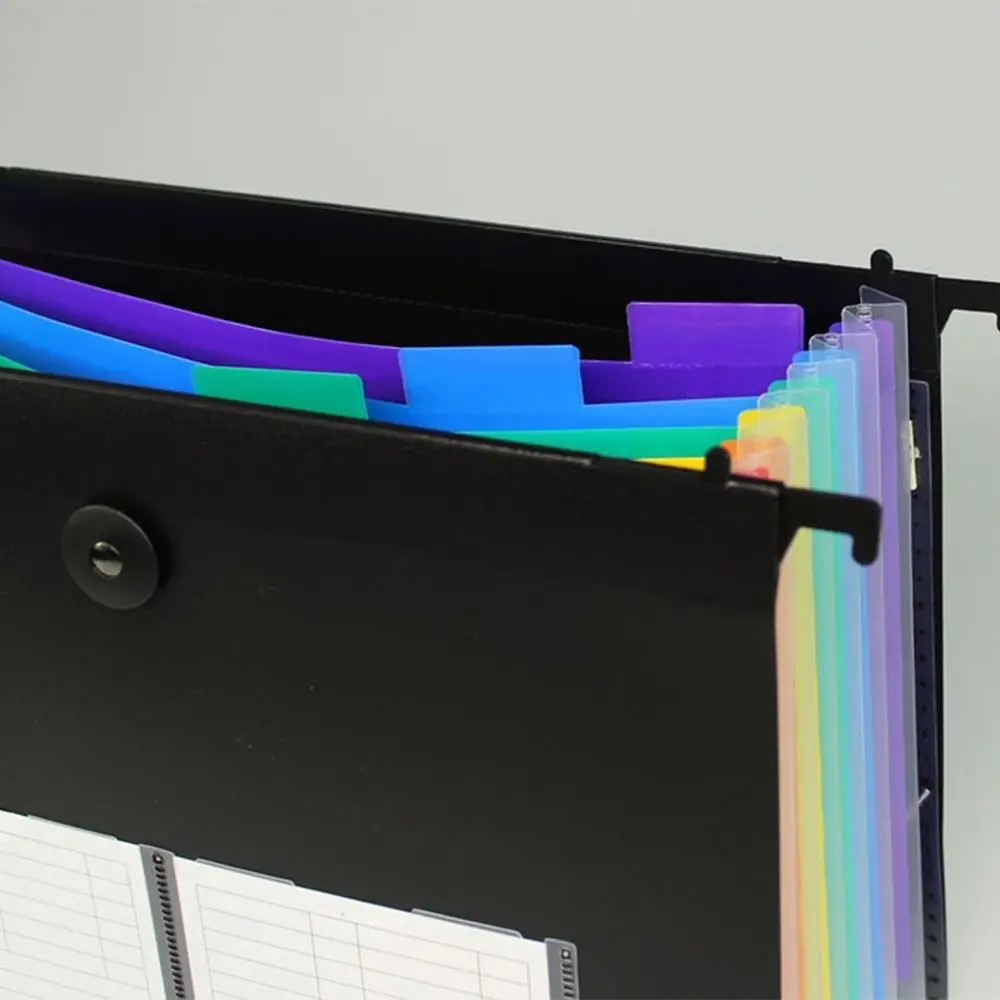 Durable Transparent Envelopes Multi Page Document Holder Storage Bag Hanging File Folders With Multi-Color Tabs Office Supplies