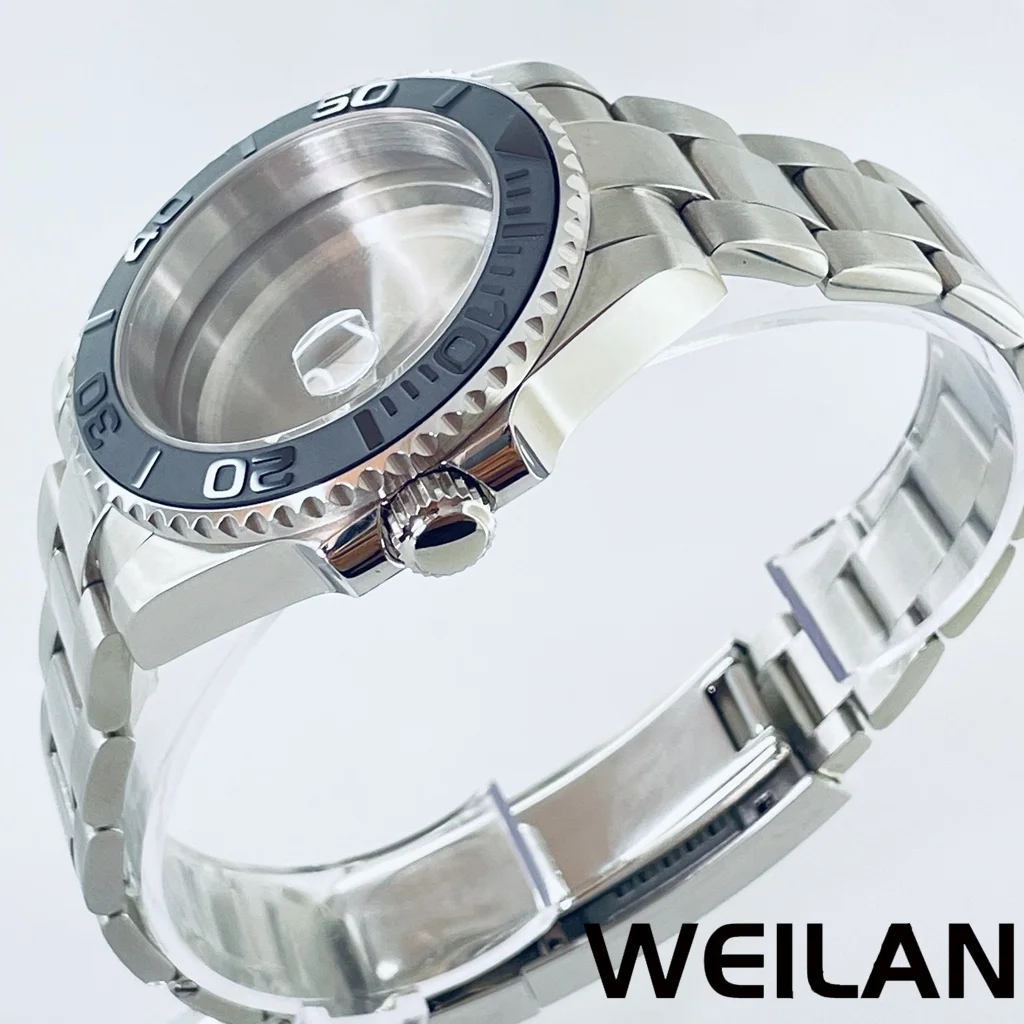 40mm Fit NH34 NH35 NH36 NH38 NH39 NH70 ETA2824 PT5000 Movement Silver Watch Case SUB Ceramic Bezel Sapphire