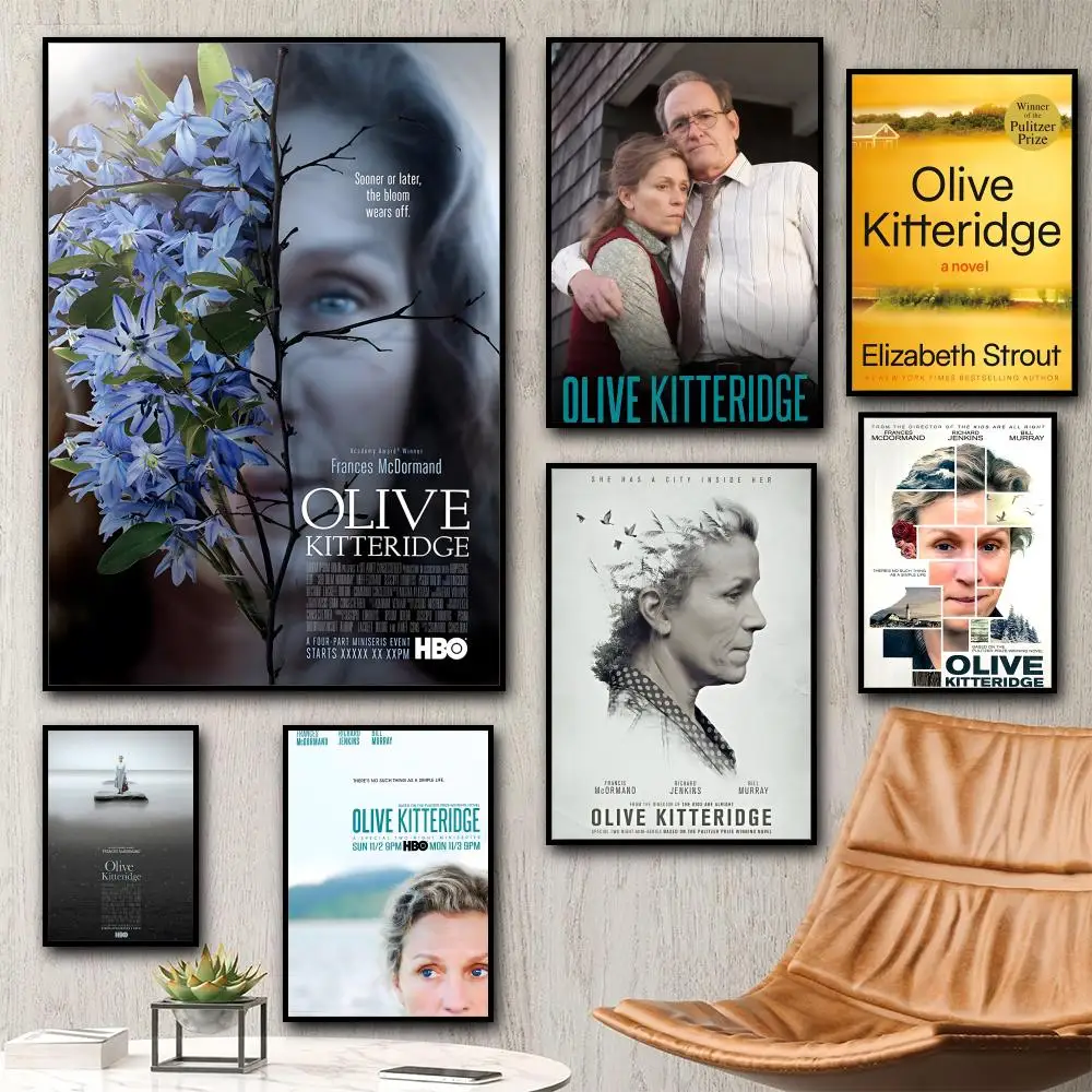 Póster de Olive Kitteridge, pintura de serie de televisión de película, caligrafía, lienzo HD, decoración estética para sala de estar, dormitorio y bar