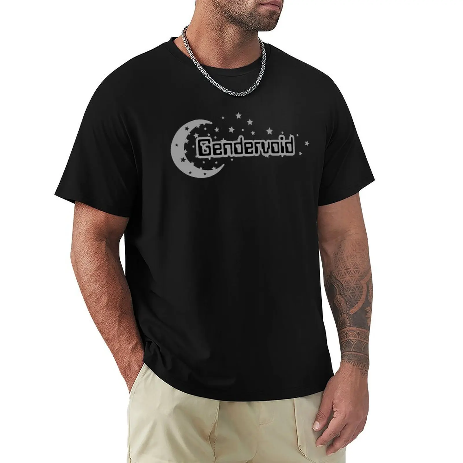 

Gendervoid Stars Grey T-Shirt Casual Loose Daily Wear T-Shirt