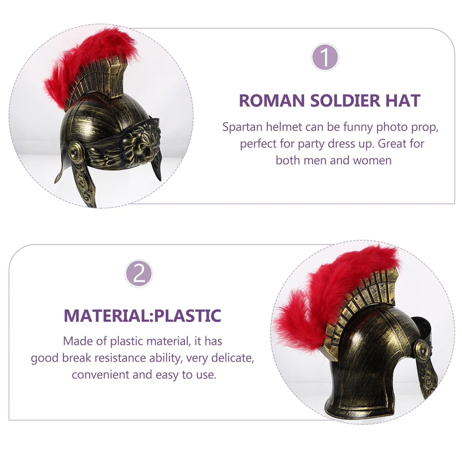 Funny Costume Ball Accessory Hat Decor Plastic Roman Soldier Cosplay Party Hat Decor roman