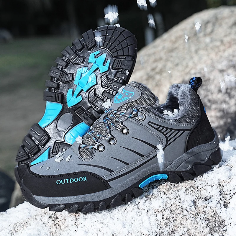 

Winter Hiking Shoes Men‘s Outdoor Warm Sneakers Snow Ankle Boots Non-slip Trekking Shoes Lightweight Casual Walking Shoes Male
