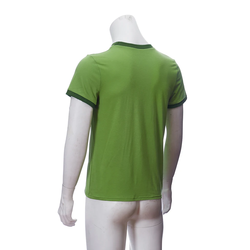 Scott Pilgrim disfraz de Cosplay Scott Pilgrim vs. Camiseta verde del mundo corazón Ringer para hombre Top Halloween carnaval fiesta traje de hombre