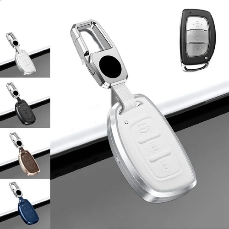 

Кожаный брелок для ключей из алюминиевого сплава A + для Hyundai Tucson Elantra Sonata