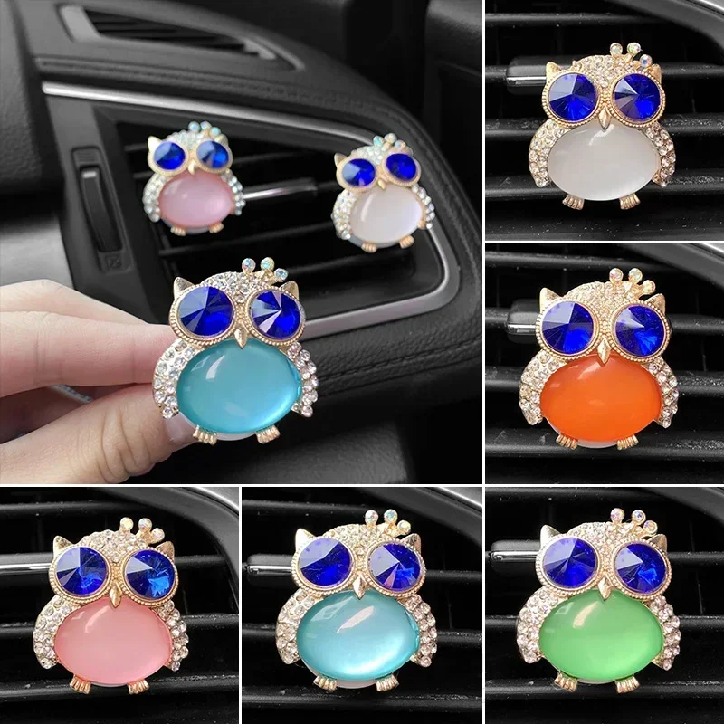 

Crystal Diamond Car Air Freshener Owl Auto Air Conditioner Outlet Vent Perfume Clip Solid Fragrance Diffuser Car Accessories