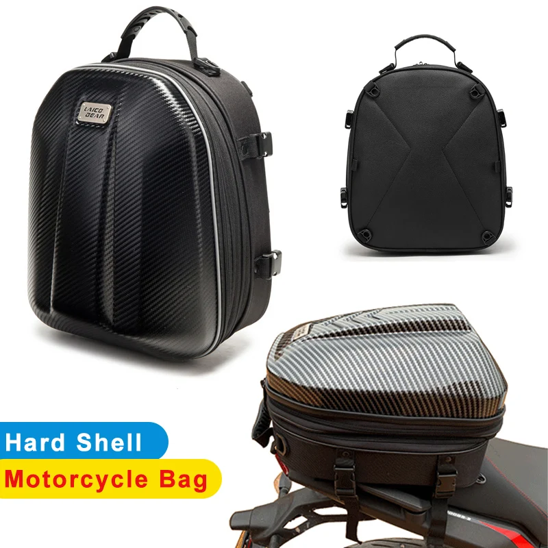 Motorcycle Rear Storage Box - Large Capacity Shockproof Storage Waterproof Backpack Motorcycle Box Hard Shell Luggage Bag
