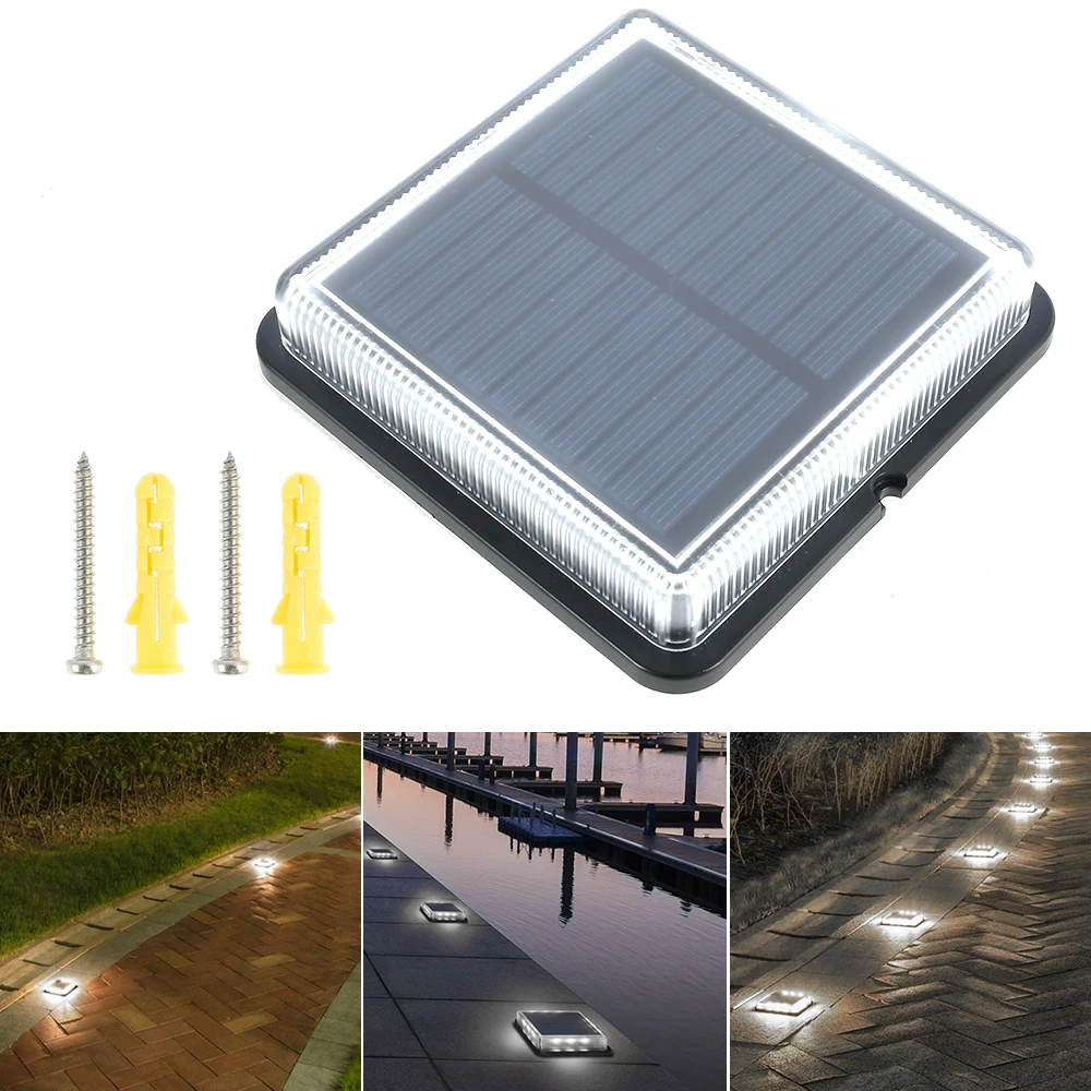 LED Solar Light Outdoor Deck Light Solar Power Waterproof Outdoor Garden Pathway Yard Patio Stairs Steps Fence Lamps Night Light