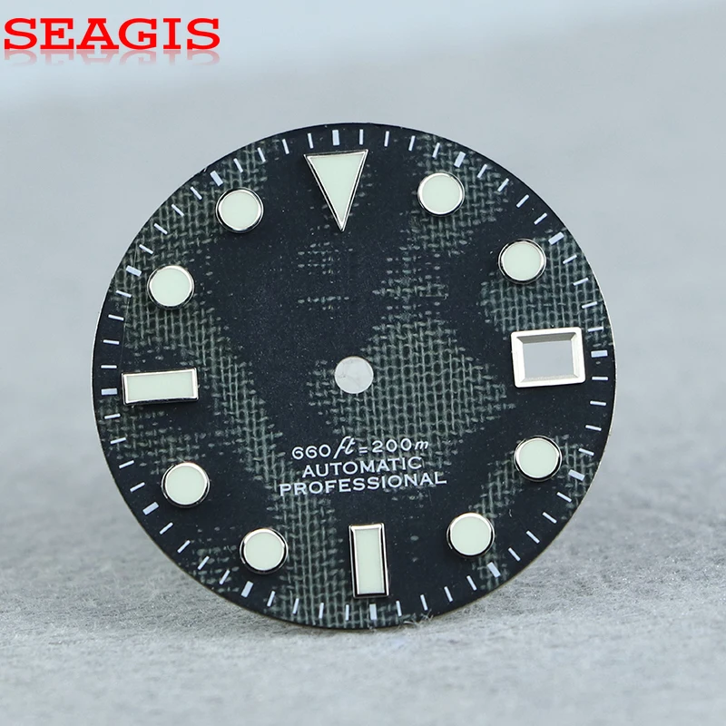 

28.5mm dial SKX007 suitable for Dial NH35 MOVT BGW9 C3 Lume Watch Face No Logo
