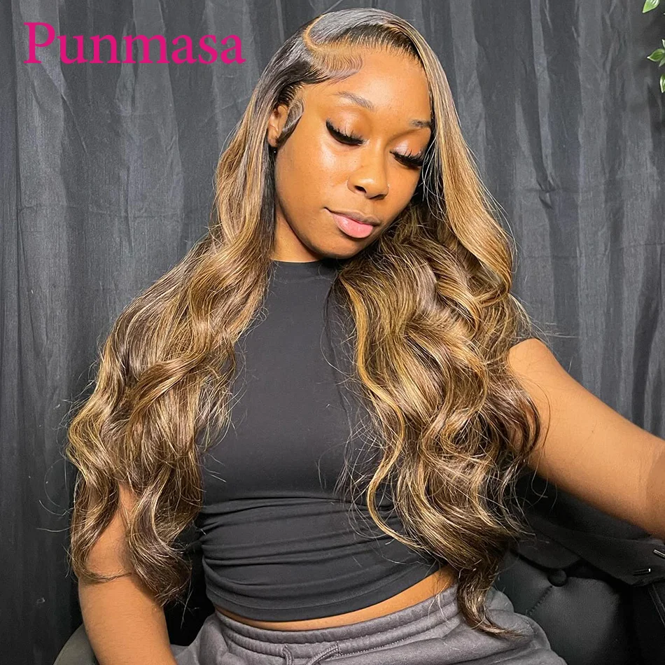 Perruque Lace Front Body Wave Péruvienne Naturelle à Reflets Blond Miel, 5x5, 13x6, 13x4, 4/27, 200%