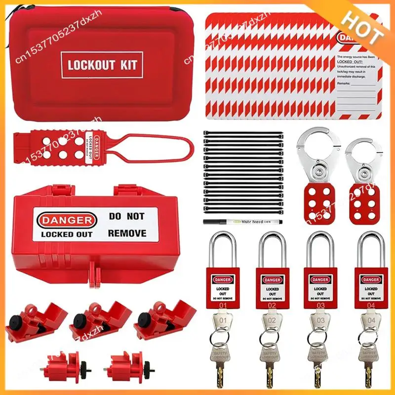 

A43M 35Pc Lotokit,Portable Lockout Tagout Electrical Kit For Industrial Lockout Devices, Professional Padlock Kit
