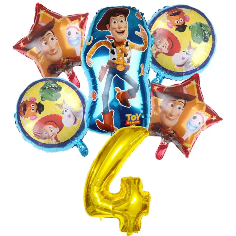 Globos de aluminio de Toy Story de Disney, Buzz Lightyear Woody, decoraciones para fiesta de cumpleaños, globo para niños, baby shower, globo de