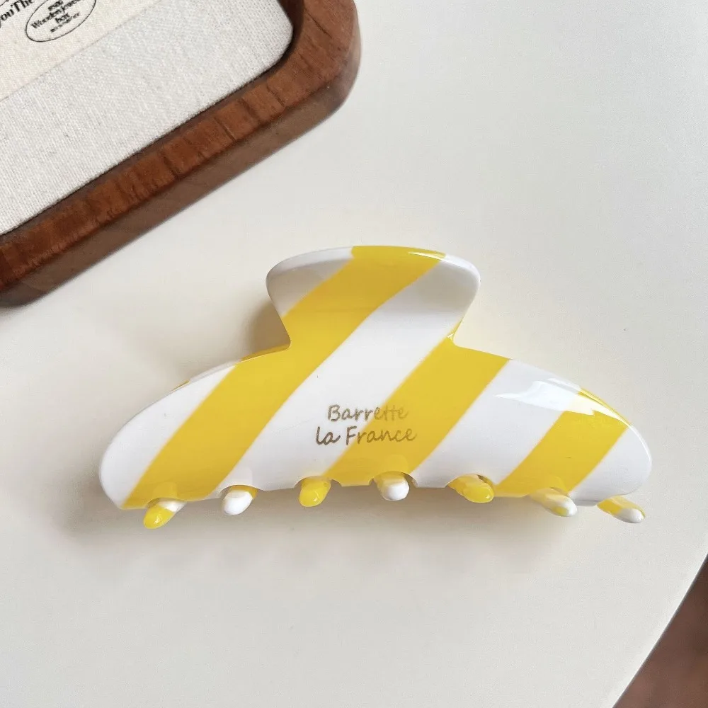 

Fashion Fresh Acetate Hair Claw Stripe Hair Clip Irregular Pattern Shark Clip Headwear Geometry Flower Hair Claw Girls