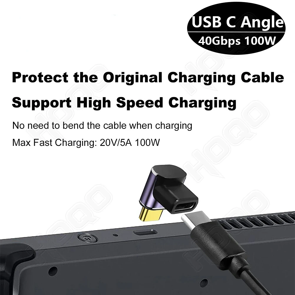 Адаптер USB C, 40 Гбит/с, 90 градусов, USB Type-C