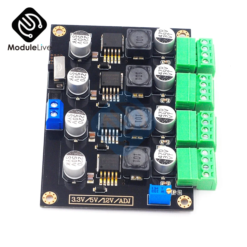 LM2596 multi-channel Multiplex Switching Power Supply 3.3V 5V 12V ADJ Adjustable Voltage Output Power Supply Module for Student