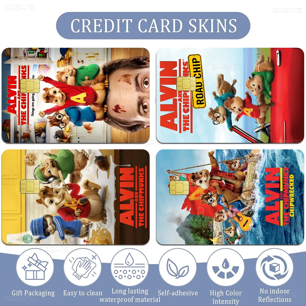 A-Alvin And The C-Chipmunks بطاقات الائتمان البنكية المختلفة ملصقات تمرير الحافلة الديكور ملصقات مقاومة للماء جمع اللعب الهدايا