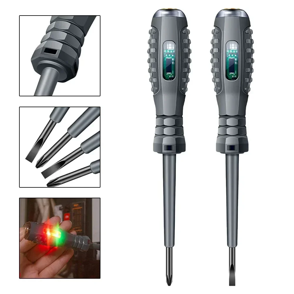 1pc Double Colored Light Screwdriver Electric Pen High-torque High Light Tester Pen Multi-functional Household Screwdriver