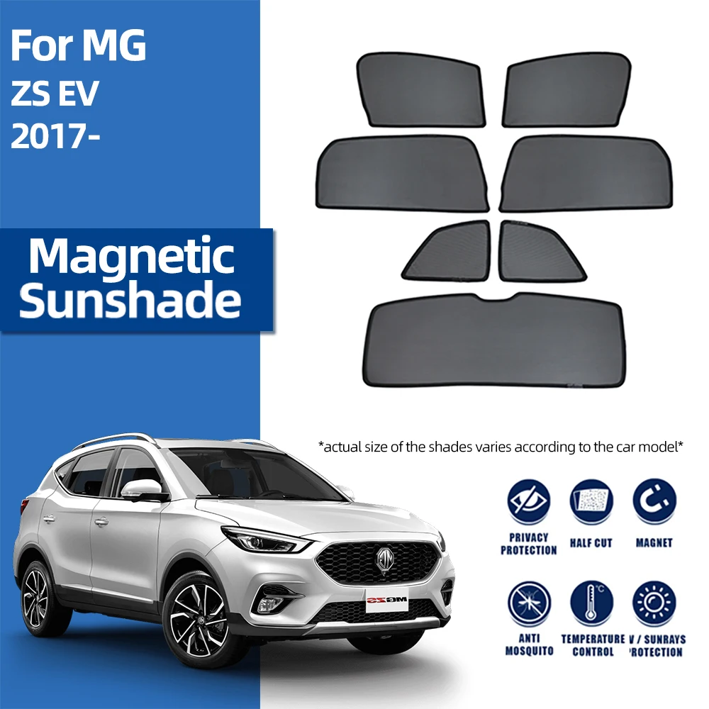 

For MG ZS EV SUV ZST 2017-2022 2023 2024 Magnetic Car Sunshade Front Windshield Curtain Rear Side Baby Window Sun Shade Visor