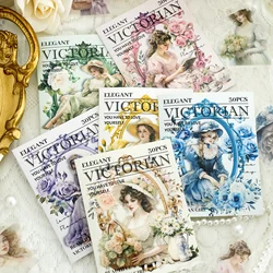 30pcs/pack European-style Girly Character Sticker Pack Victoria's Elegant Theme Handbook DIY Decoraction Material