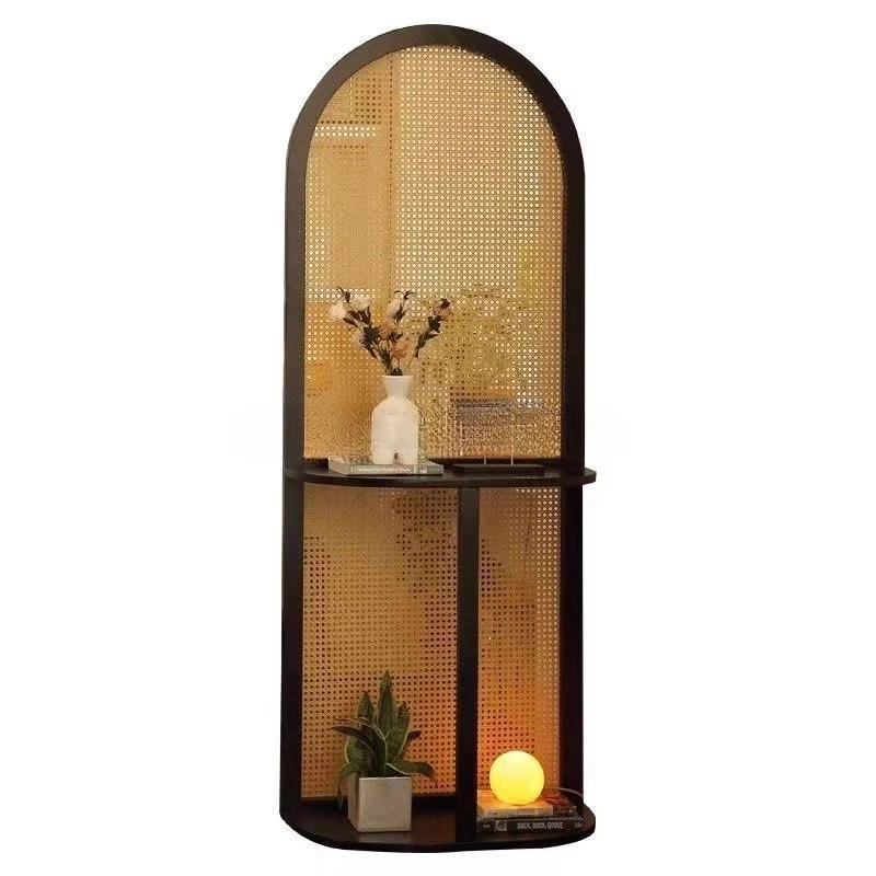 

Chinese rattan screen partition, living room entrance, solid wood folding small apartment, simple entry
