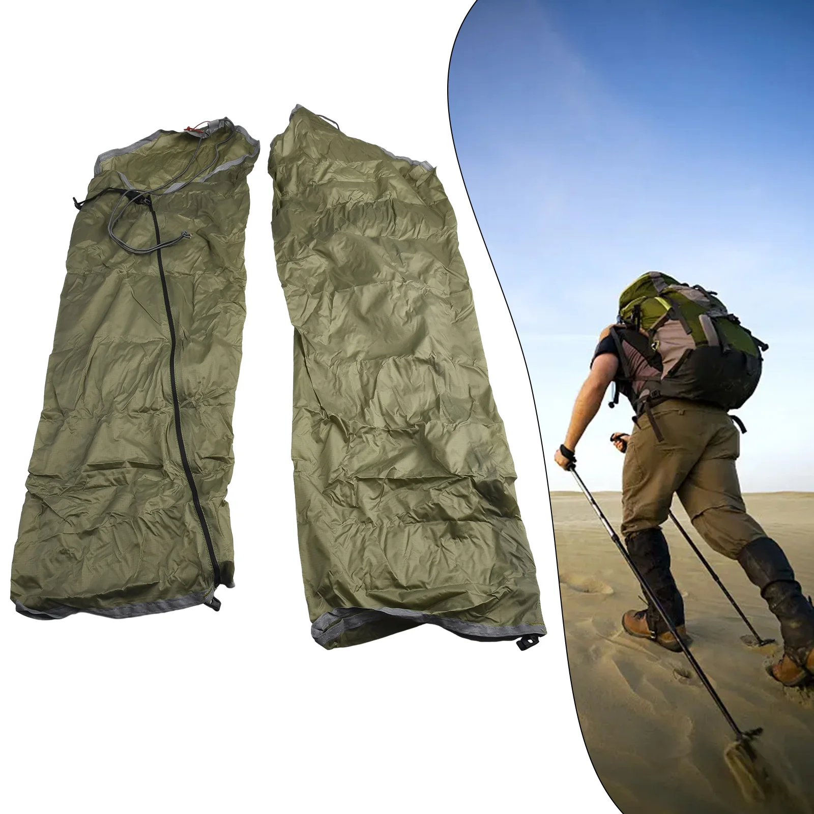 Stay Dry And Comfortable 20D Nylon Outdoor Rain Trouser Elastic Design Waterproof Pants Leg Sleeves For Hiking Camping