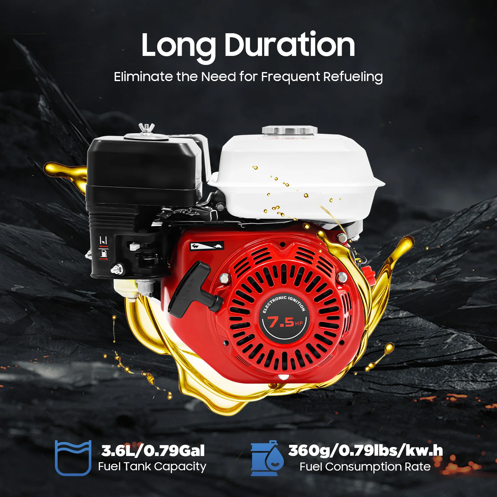 محرك غاز 212cc 7.5HP 4-السكتة الدماغية 3600 دورة في الدقيقة 20 مم ضاغط كارت بعمود الذهاب